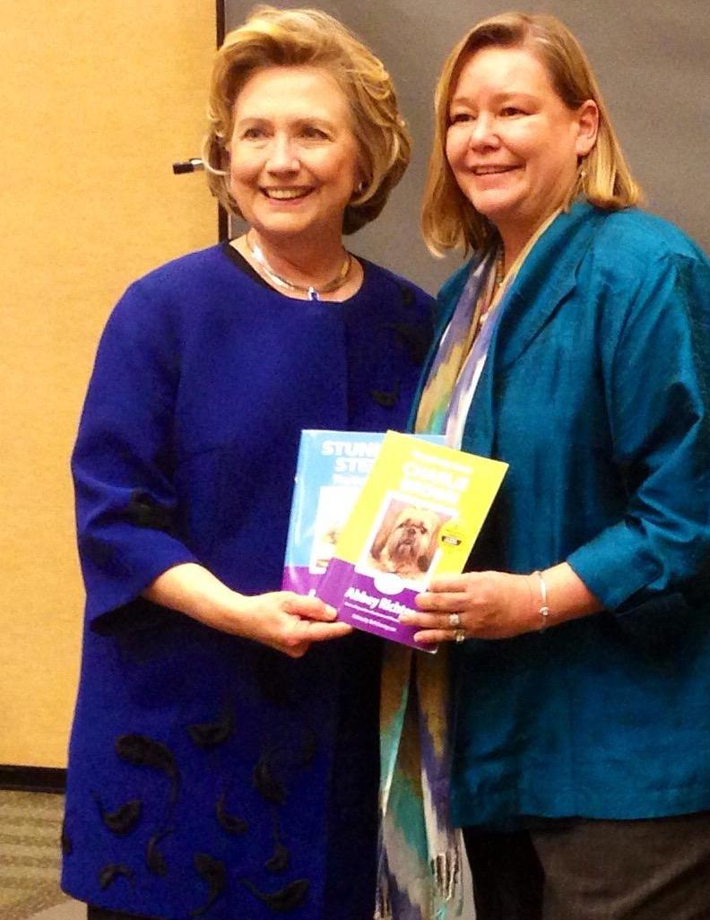 Lee-Hillary with Abbey's books